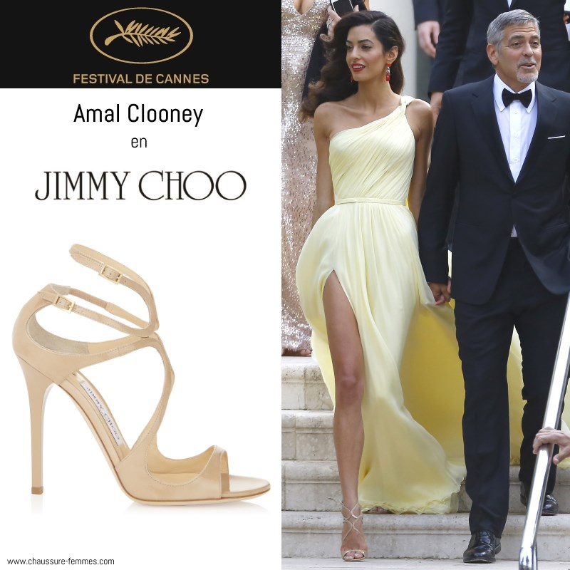 12 mai - Amal Clooney en sandales "Lance" de Jimmy Choo pour la montée des marches de "Money Monster"