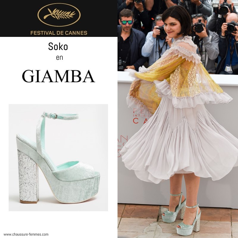 13 mai - Soko en sandales Giamba lors du photocall de "The Dancer"