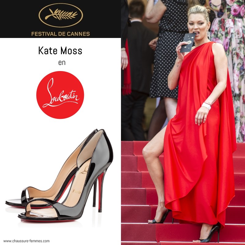 16 mai - Kate Moss en escarpins "Toboggan" de Christian Louboutin pour la montée des marches de "Loving"