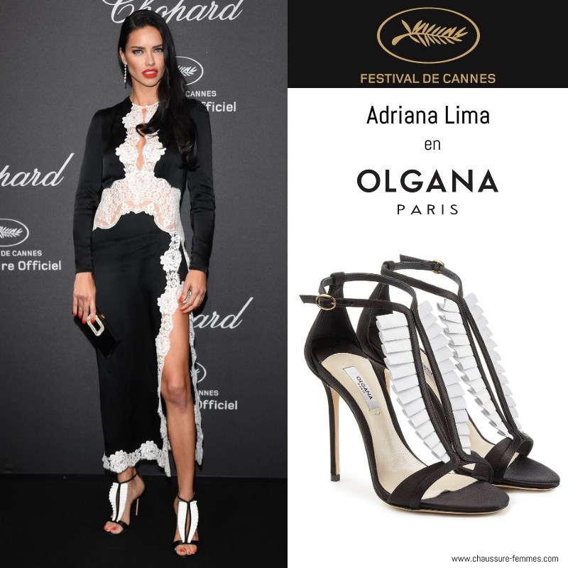 16 mai - le mannequin Adriana Lima en sandales "La Sensuelle" signées Olgana Paris lors de la soirée Chopard