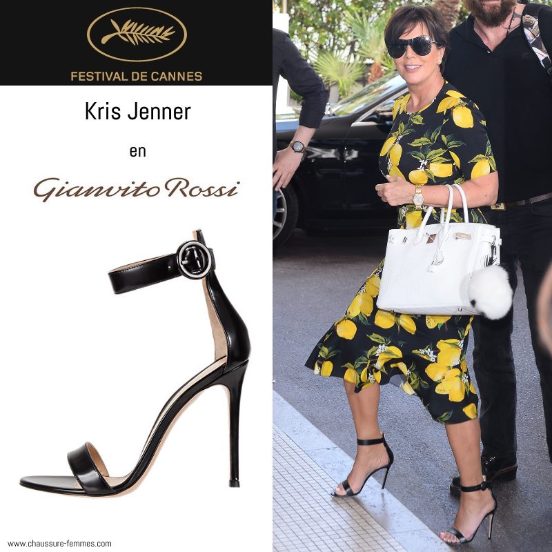 17 mai - Kris Jenner en sandales "Portofino" signées Gianvito Rossi