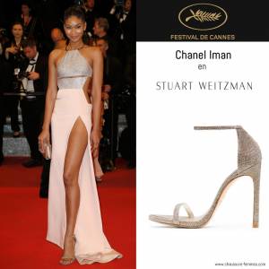 16 mai - Chanel Iman en sandales "Nudist" de Stuart Weitzman lors de la montée des marches de "Loving"