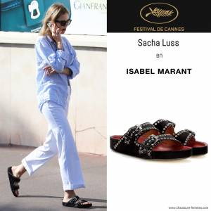 17 mai - Le mannequin Sacha Luss en claquettes Isabel Marant