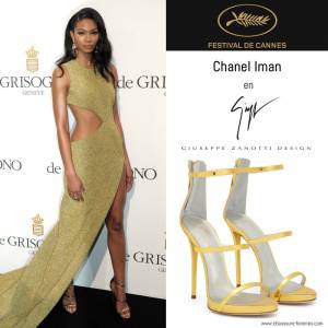 17 mai - Le mannequin Chanel Iman en sandales "Harmony" de Giuseppe Zanotti lors de la soirée De Grisogono