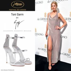 17 mai - Le mannequin Toni Garrn en sandales "Harmony" de Giuseppe Zanotti lors de la soirée De Grisogono