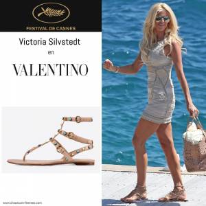 20 mai - Victoria Silvstedt en sandales "Rockstud" de Valentino
