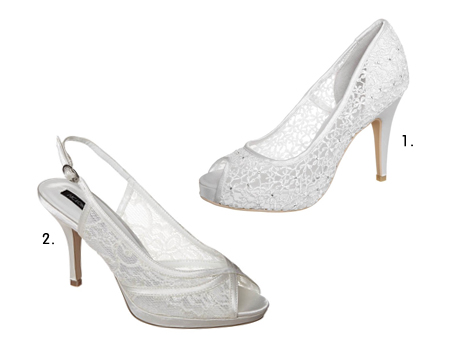 Chaussures mariée - Escarpins blancs Menbur et Victoria Delef