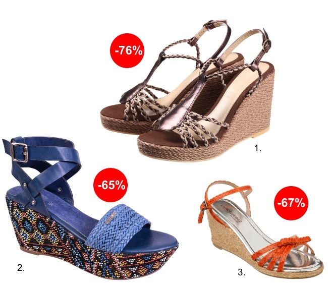 Sandales compensées femme en vente privee sur bazarchic
